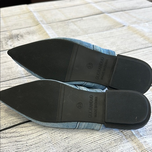 Guoranduo Sz 6.5 Denim Blue Pointed Toe Mules - Picture 5 of 8
